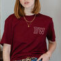 Embroidered Varsity Outline Initial T Shirt, thumbnail 2 of 5