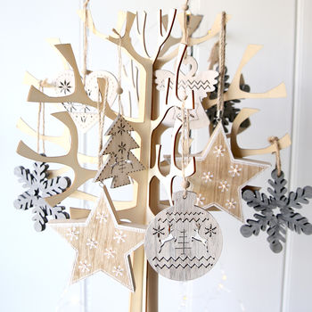 Wooden Nordic Hanging Decorations, 2 of 2