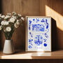 Scenes Of France Blue Tile Inspired Travel Print, thumbnail 6 of 12