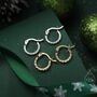 Sterling Silver Diamond Cut Huggie Hoops, thumbnail 1 of 11