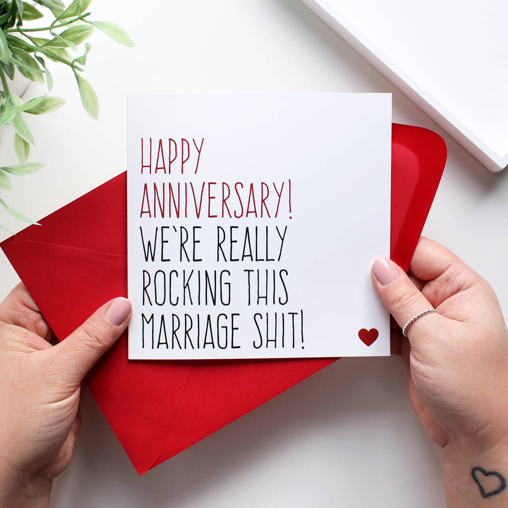 'Rocking This Marriage Shit' Anniversary Card, 1 of 4