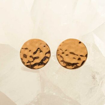 Sterling Silver Hammered Disc Studs, 8 of 11