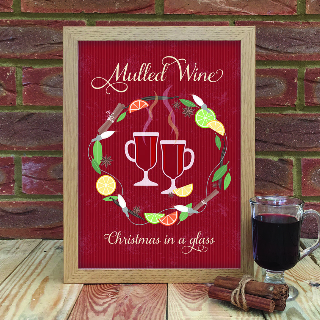Illustrated Mulled Wine Print With Recipe By design by Jess x ...