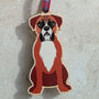 Boxer Dog Hanging Wooden Christmas Decoration, thumbnail 4 of 6