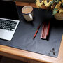 Vintage Leather Personalised Name Initial Desk Mat, thumbnail 1 of 9