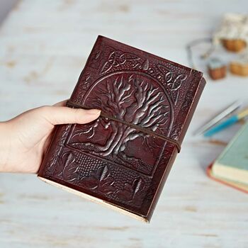 Handmade Tree Of Life Leather Journal, 4 of 10