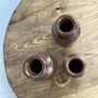 Set Of Three Small Brown Vintage Stoneware Ink Bottles, thumbnail 4 of 5