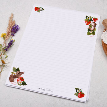 A4 Letter Writing Paper With Mice And Strawberries, 3 of 4