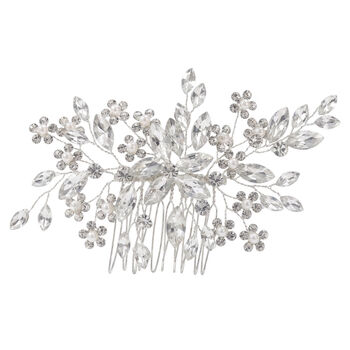 Flower Crystal And Pearl Hair Comb, 2 of 3