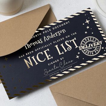 Personalised Santa Nice List Certificate For Children, 2 of 9