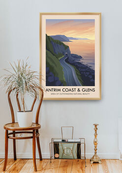 Antrim Coast And Glens Aonb Travel Poster Art Print, 5 of 8
