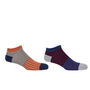 Oxford Stripe Navy And Orange Men's Trainer Socks Bundle, thumbnail 1 of 7