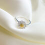 Sterling Silver Daisy Charm Adjustable Ring, thumbnail 3 of 3