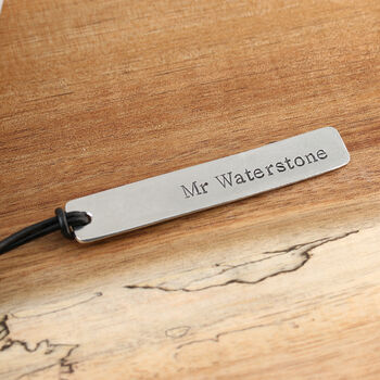 Personalised Teachers Gift Pewter And Leather Bookmark, 6 of 10