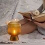 Battery Operated Glass Amber Table Lamp, thumbnail 4 of 7