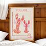 Personalised Lobster Wall Art Print | Digital Download, thumbnail 1 of 3