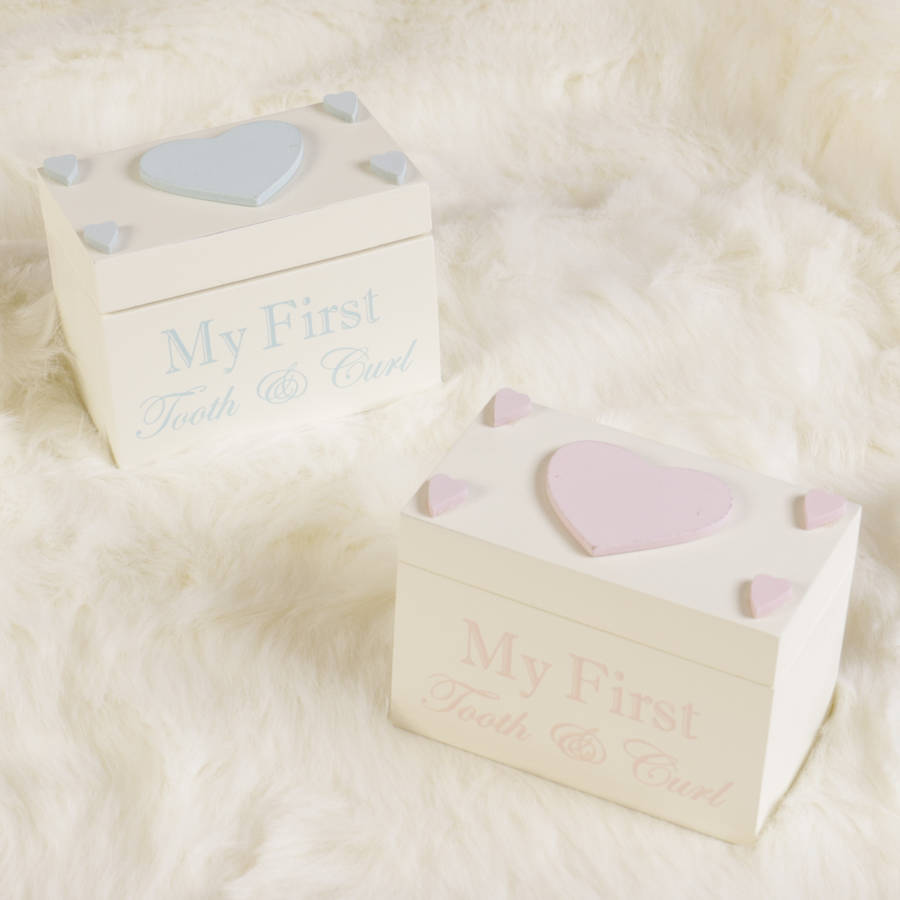 baby's first tooth and curl keepsake boxes by bebe beau