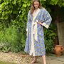 Long Kimono Jaipur Blue And Yellow Fabric, thumbnail 2 of 4