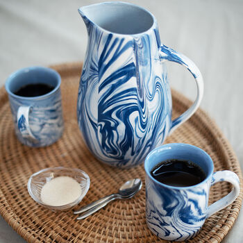 Marbled Blue And White Tea Mug, 2 of 5