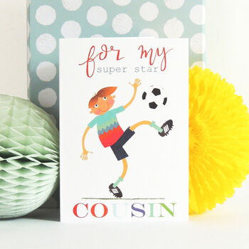 Football Cousin Greetings Card, 3 of 4