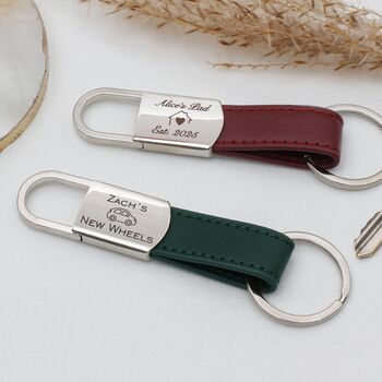 Personalised Italian Leather Message Keyring, 2 of 8