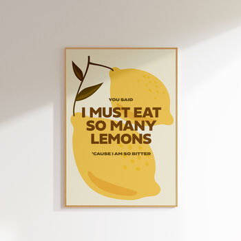 So Many Lemons Kate Nash Lyrics Print, Music Print, 5 of 8