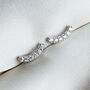 Sterling Silver Curved Crystal Stud Earrings, thumbnail 5 of 7