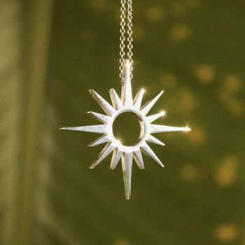 Sun Pendant Stainless Steel Necklace, 4 of 5