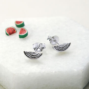 Sterling Silver And Gold Watermelon Stud Earring Pack, 2 of 4