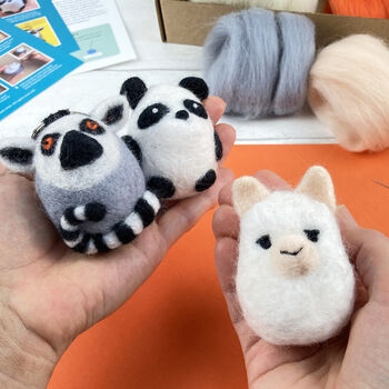 Needle Felting Kit, Mini Pets. Llama, Panda And Lemur, 7 of 12