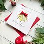 Mum And Dad Mistletoe Christmas Card. Personalised, thumbnail 2 of 7