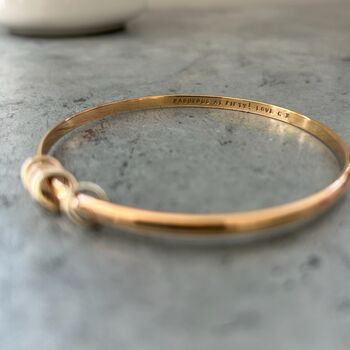 18ct Rose Gold Vermeil Personalised Bangle, 2 of 4