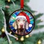 Weimaraner In Santa Hat Suncatcher Decoration, thumbnail 2 of 6