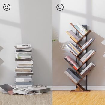Tree Bookshelf Bookcase Standing Shelf Rack Organiser, 5 of 12