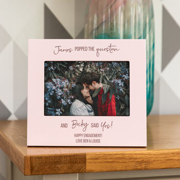 Personalised Engagement Pastel Photo Frame Gift For Couple, 3 of 7