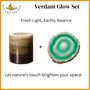 Verdant Glow : Candle And Crystal Agate Set, thumbnail 1 of 4