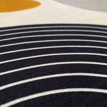 Orange And Black Geometric Abstract Ecru Cushion Cover, 6 of 7