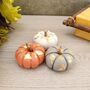 Set Of Three Mini Clay Pumpkins With Gold Leaf Details, thumbnail 1 of 4