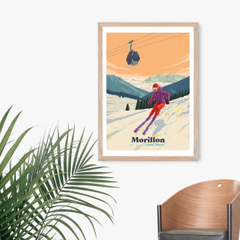 Morillon Ski Resort France Travel Poster Art Print, 4 of 8