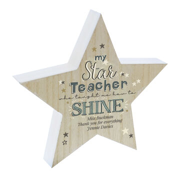 My Star Teacher Wooden Star Personalised, 3 of 5