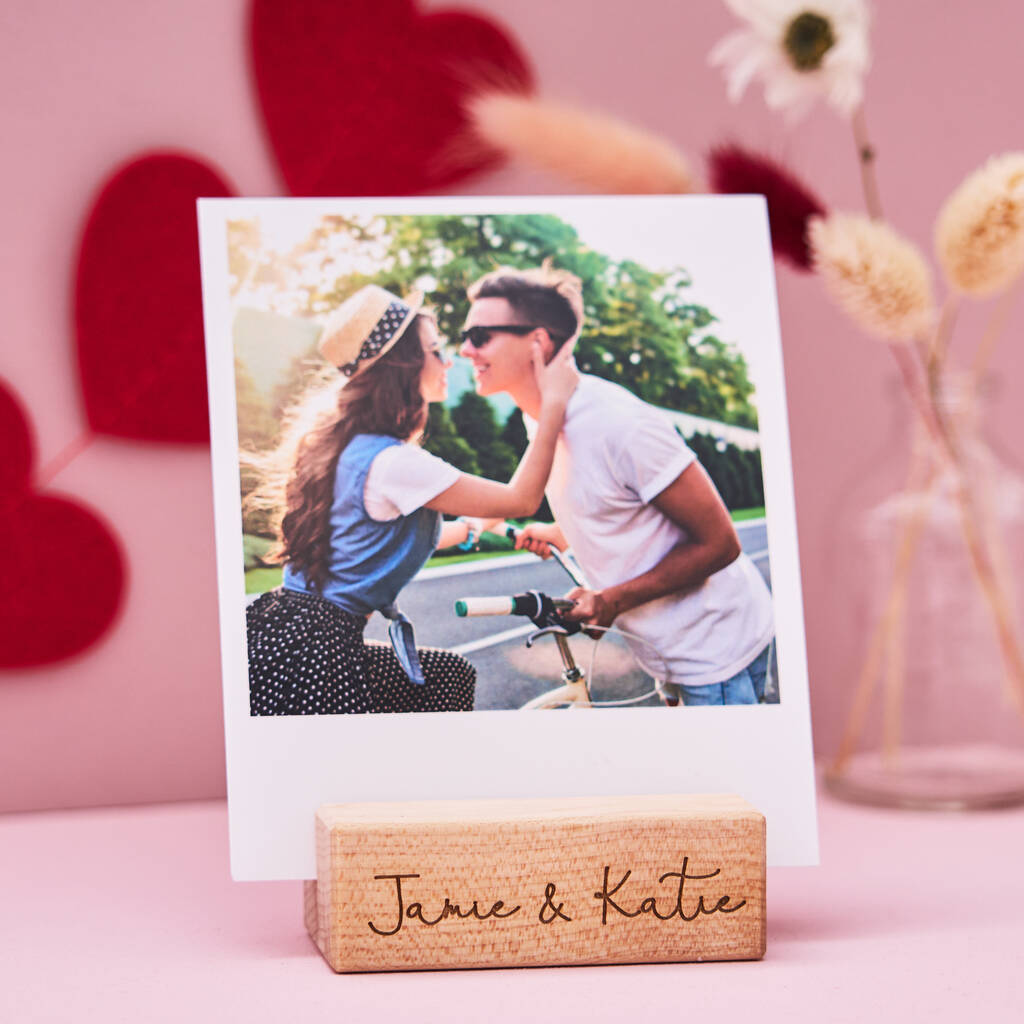 Couples Personalised Wooden Photo Holder