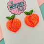 Peach Glitter Earrings, thumbnail 3 of 3