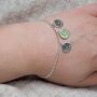 Initial And Date Disc Charm Bracelet. One To Four Discs, thumbnail 3 of 9