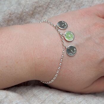 Initial And Date Disc Charm Bracelet. One To Four Discs, 3 of 9