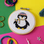 Penelope Penguin Cross Stitch Bauble Kit, thumbnail 1 of 4