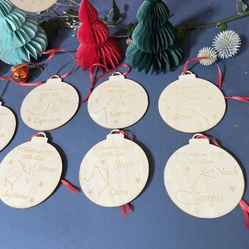 Personalised 1st Christmas Zodiac Decoration, 9 of 9