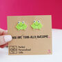 Toadally Awesome Acrylic Frog Stud Earrings, thumbnail 7 of 9