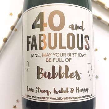 Personalised 40 And Fabulous Champagne/Prosecco Label, 4 of 6