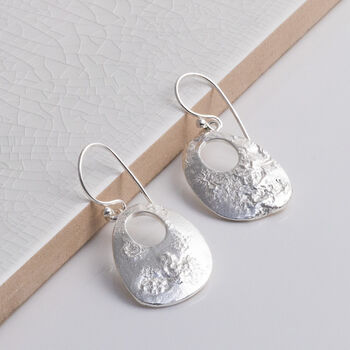 Sterling Silver Molten Dangly Earrings, 3 of 5