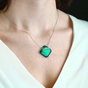 Emerald Green Glass Pendant Necklace, 8 of 8